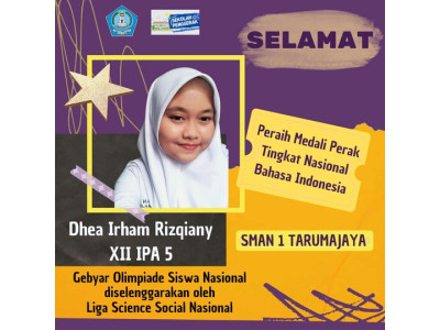Dhea Irham (XII.IPA 5) Peraih Medali Perak Tingkat Nasional Bidang Bahasa Indonesia