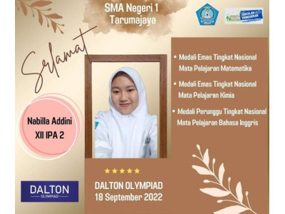 Nabila Addini (XII.IPA 2) Peraih Medali Emas Tingkat Nasional Bidang Matematika, Medali Emas Tingkat